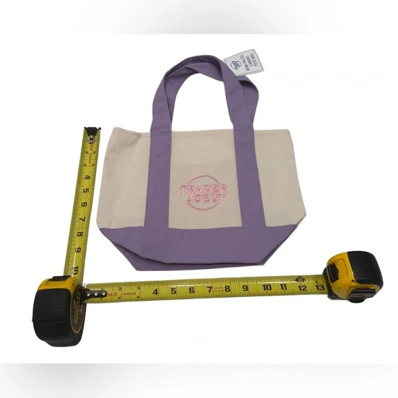 Trader Joe’s 2026 Mini Pastel Canvas Tote Bag Set Of 4 New - Picture 3 of 6